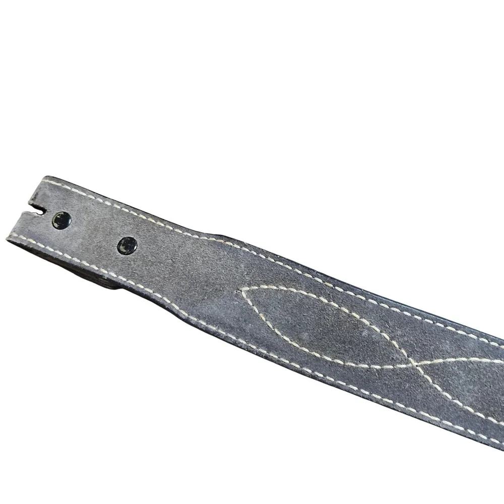 Torel Mens Cowhide Leather Western Belt White Stitch 36 Texas USA Gray Cowboy
